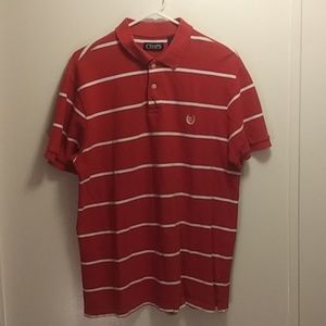 3/$21Chaps Polo shirt Red with White stripes.